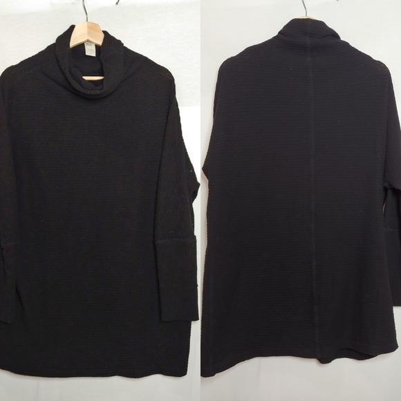 We the Free People Kitty Thermal Mock Cowl Neck Tunic Pullover Black Small S - Picture 1 of 12